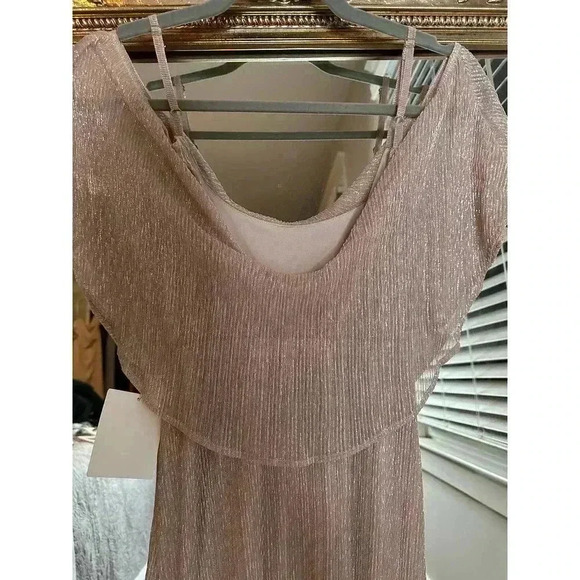 SHOW ME YOUR MUMU Caitlin Ruffle Maxi Dress - XXS - Magic Mauve Glimmer - NWT - Picture 5 of 6